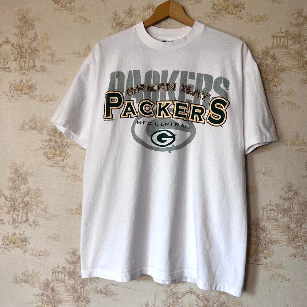 Vintage 90s Green Bay Packers T-Shirt | Starter Puff Print | Size L